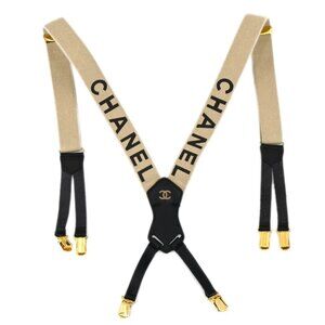 Chanel Suspenders Beige Small Good 21 114180